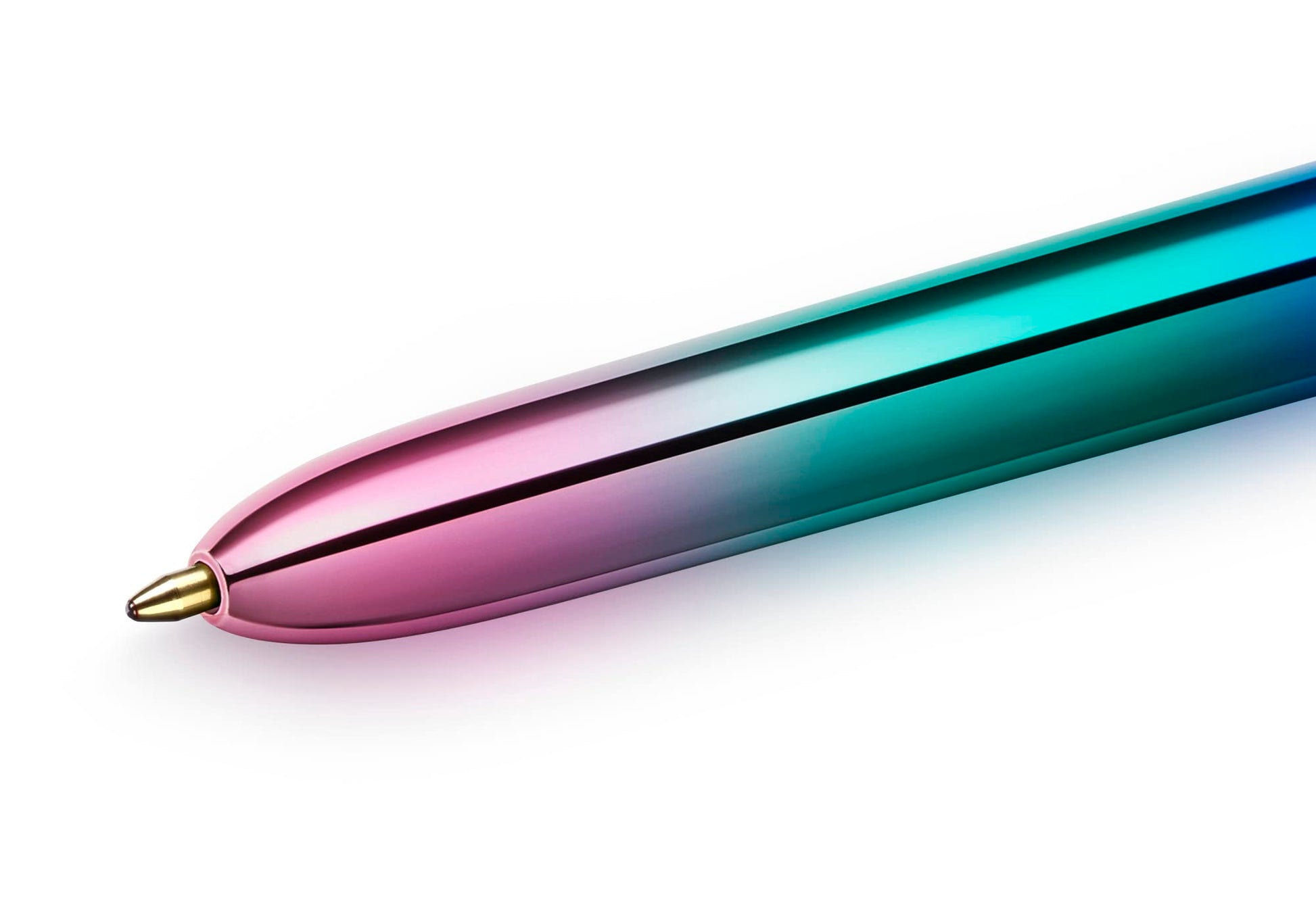 Bic 4 Colours Gradient Pens, Multi Coloured Pens All In One, Retractable Pens, Medium 1.0mm, Green