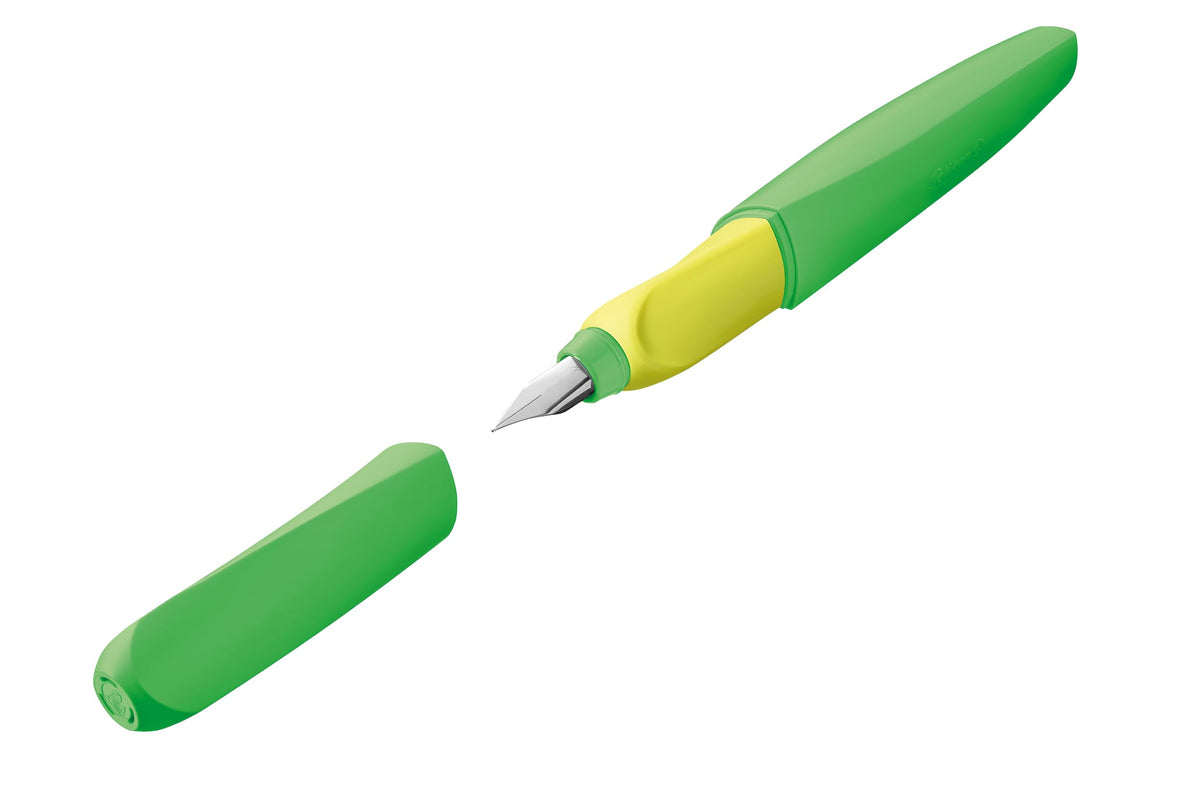 Pelikan Twist Fountain Pen with 1 Ink Cartridge, Medium Nib, Neon Green, Boxed (807258)