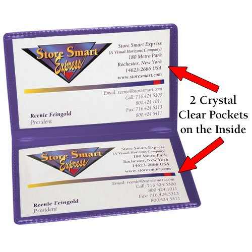 StoreSMART - Metallic Violet Folding Business Card Holders - 10 Pack - Polypropylene Plastic