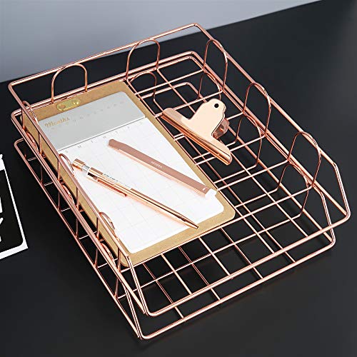 Rose 4-Tier Stackable Paper Tray Desk Organizer