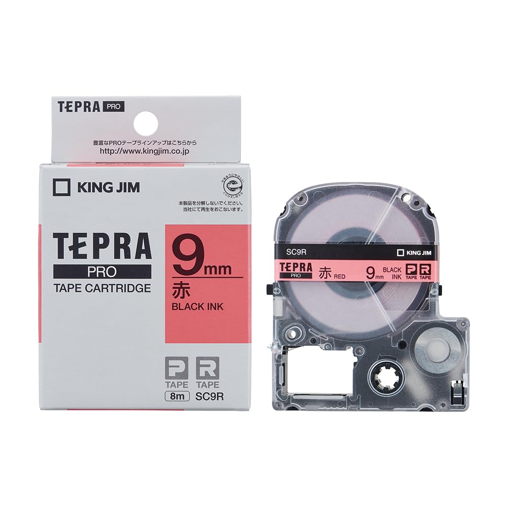 キングジム(Kingjim) King Jim Tepra PRO 9mm SC9R Red Tape Cartridge