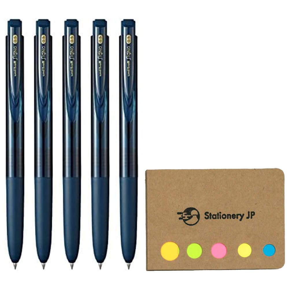 Stationery JP Signo RT1 Gel Ink Pen 0.5mm Blue Black 5 Pck