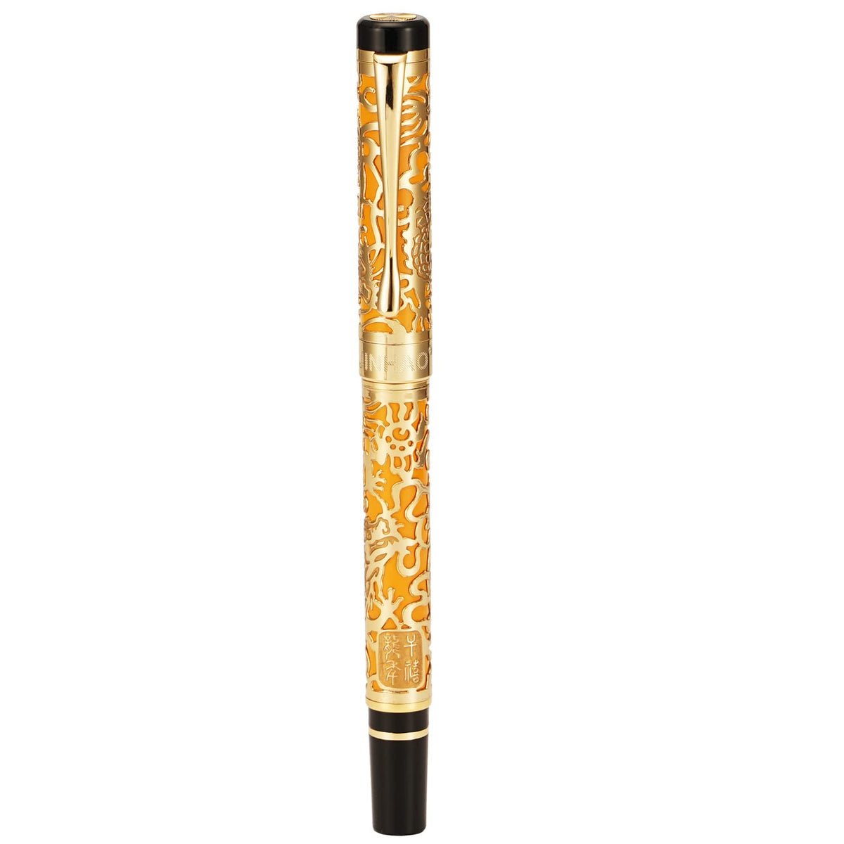 Vintage Jinhao 5000 Metal Fountain Pen Fine Nib 0.5mm Advanced Beautiful Dragon Texture Carving