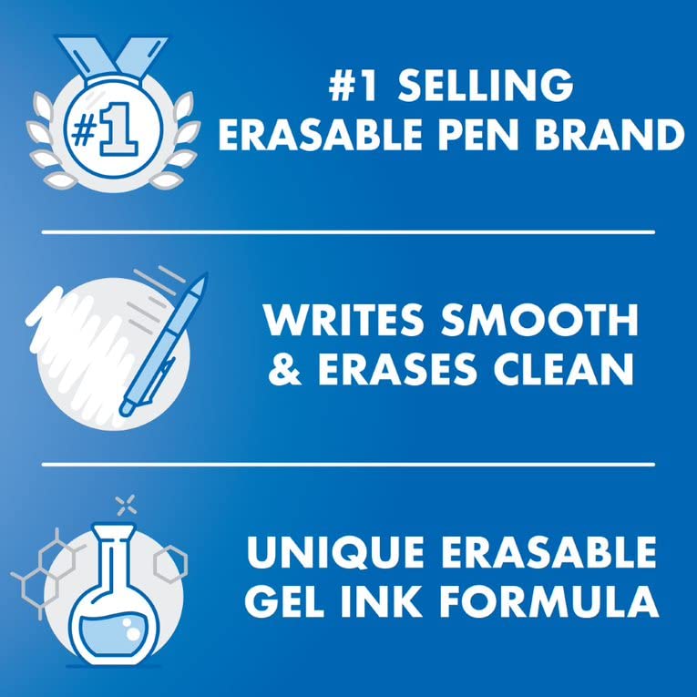 PILOT FriXion ColorSticks Erasable Gel Ink Pens, Black, Pack of 12