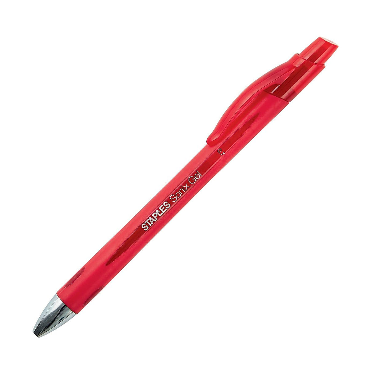 Staples Sonix Retractable Gel Pens, Medium 0.7mm, Red Ink, 36-Pack