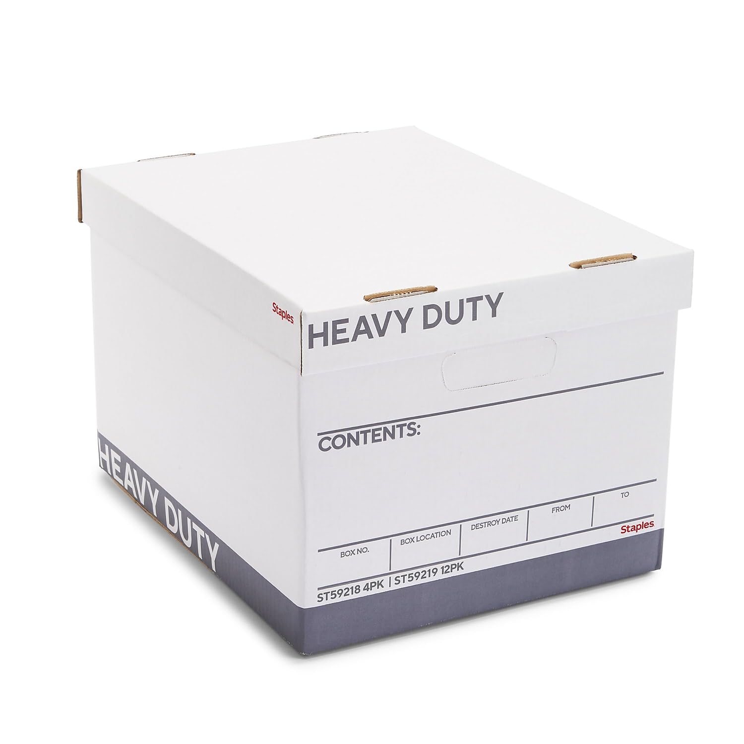 Staples Storage & Filing Box, Heavy-Duty with Handles & Removable Lid, Letter & Legal Size