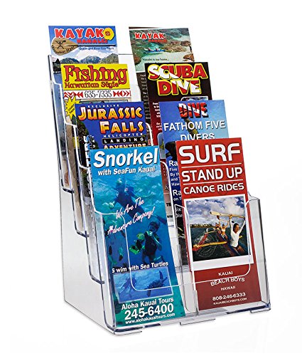 Source One 8 Pocket 4 Tier Clear Acrylic Brochure Holder Organizer Counter Top or Wall Mount (1