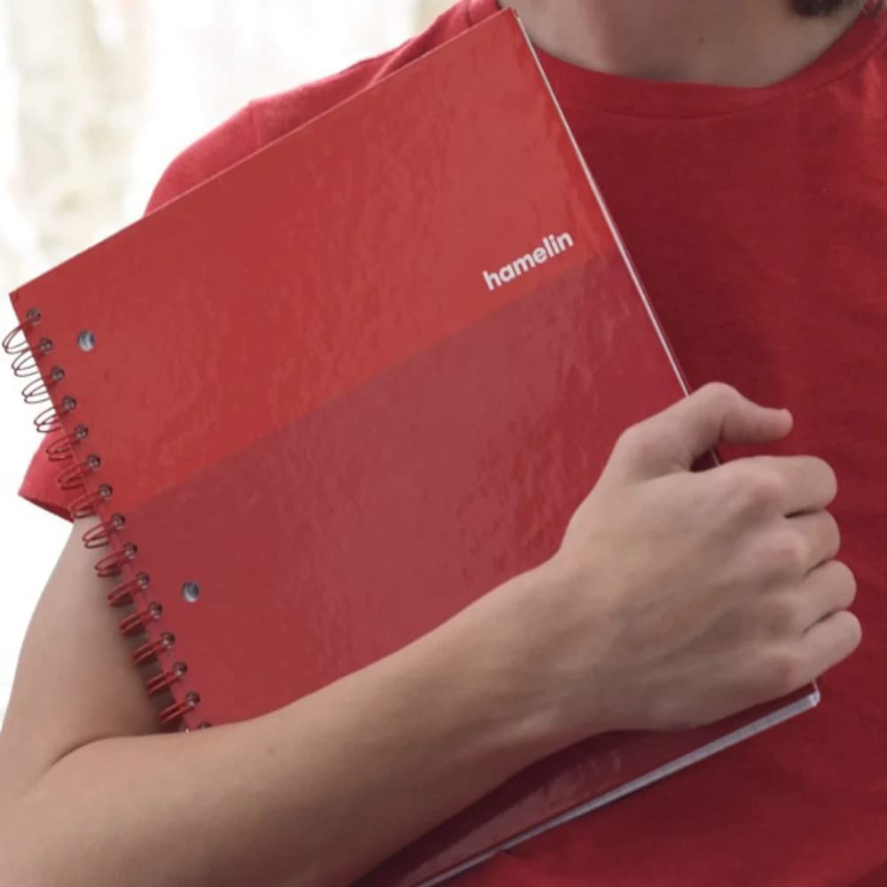 Hamelin 1 Subject, Graph Paper, Hard Cover Spiral Bound Grid Notebook, 4 Square Per Inch 150 Pages