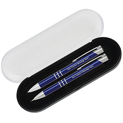 Imprints Online 2 Personalized Engraved Classic Metal Ballpoint Pen & Mechanical Pencil Gift Set.