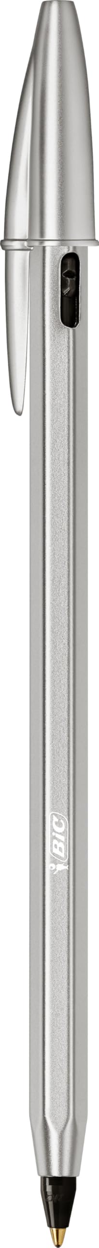 BIC Cristal Re'New, Premium Refillable Ballpoint Pen, in Black and Blue, Pack of 2 Including 2