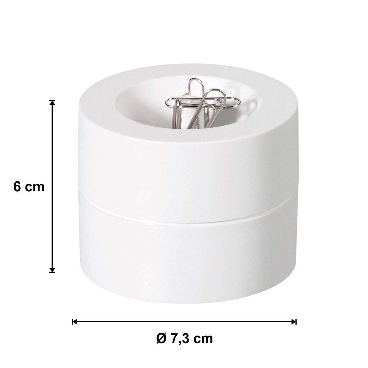 MAUL Magnetic Paperclip Holder, Ø 73mm, H66mm, White