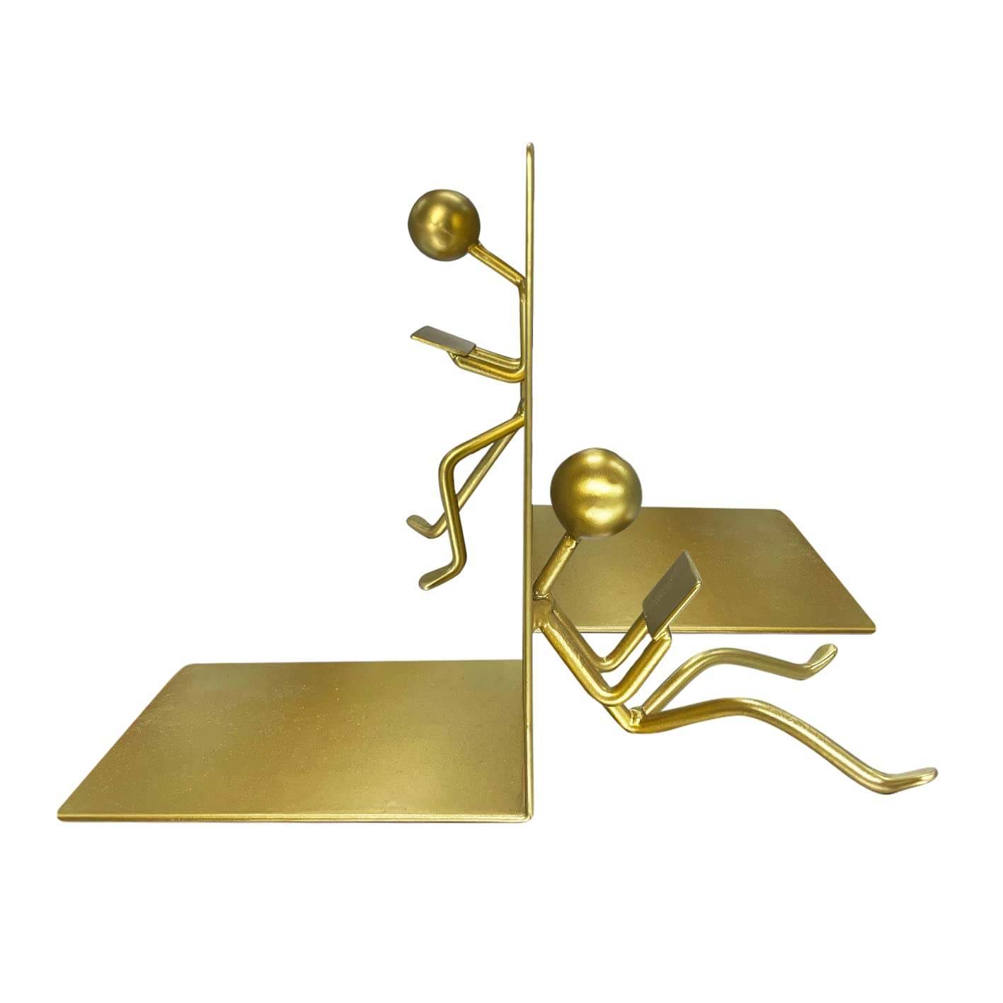 Ottimo Heavy Duty Metal Unique Office Desk Bookends for use as Bookshelf Decor, Home, Office or