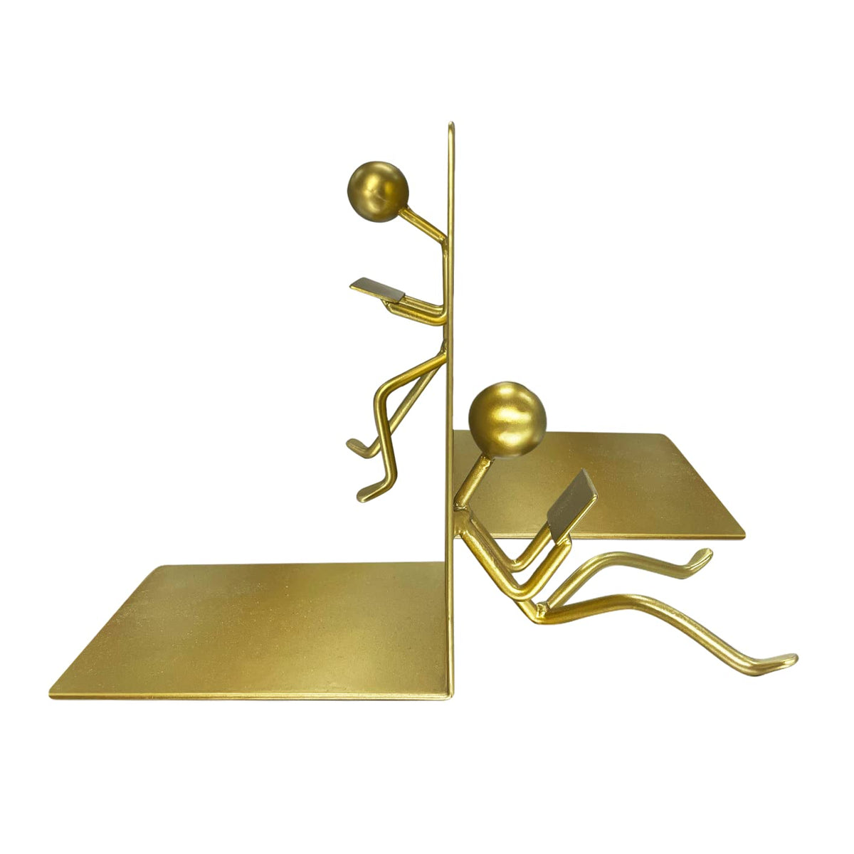 Ottimo Heavy Duty Metal Unique Office Desk Bookends for use as Bookshelf Decor, Home, Office or