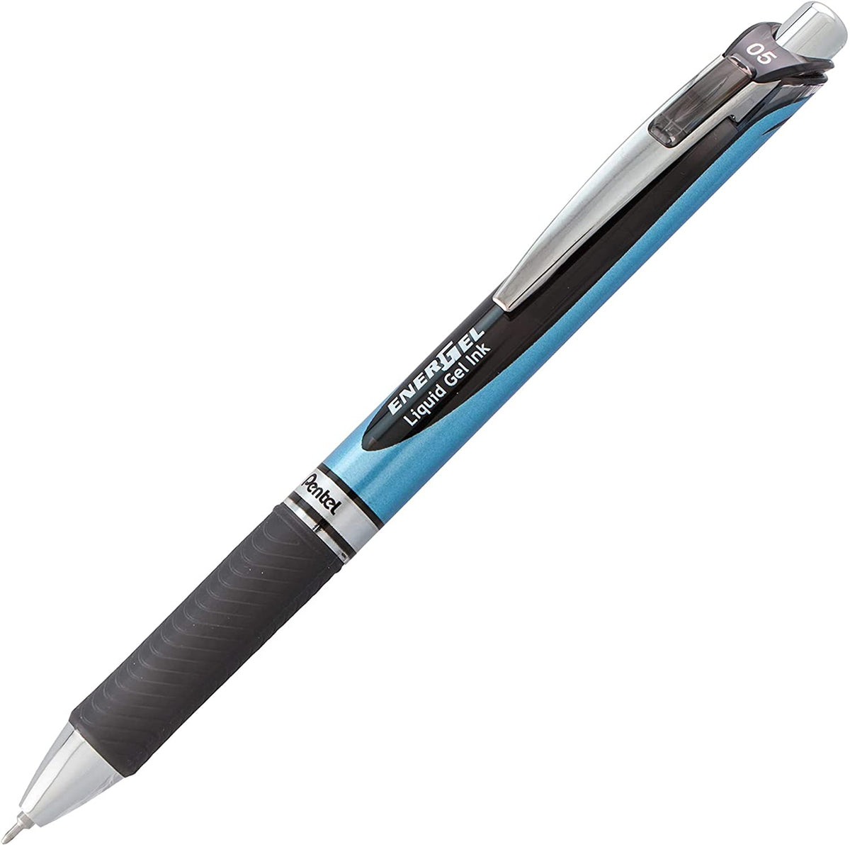 Pentel Energel 0.5 mm Rtx Retractable, 12 Pack of 6 Black & 6 Blue Ink Pens Needle Tip, Pens 0.5 mm