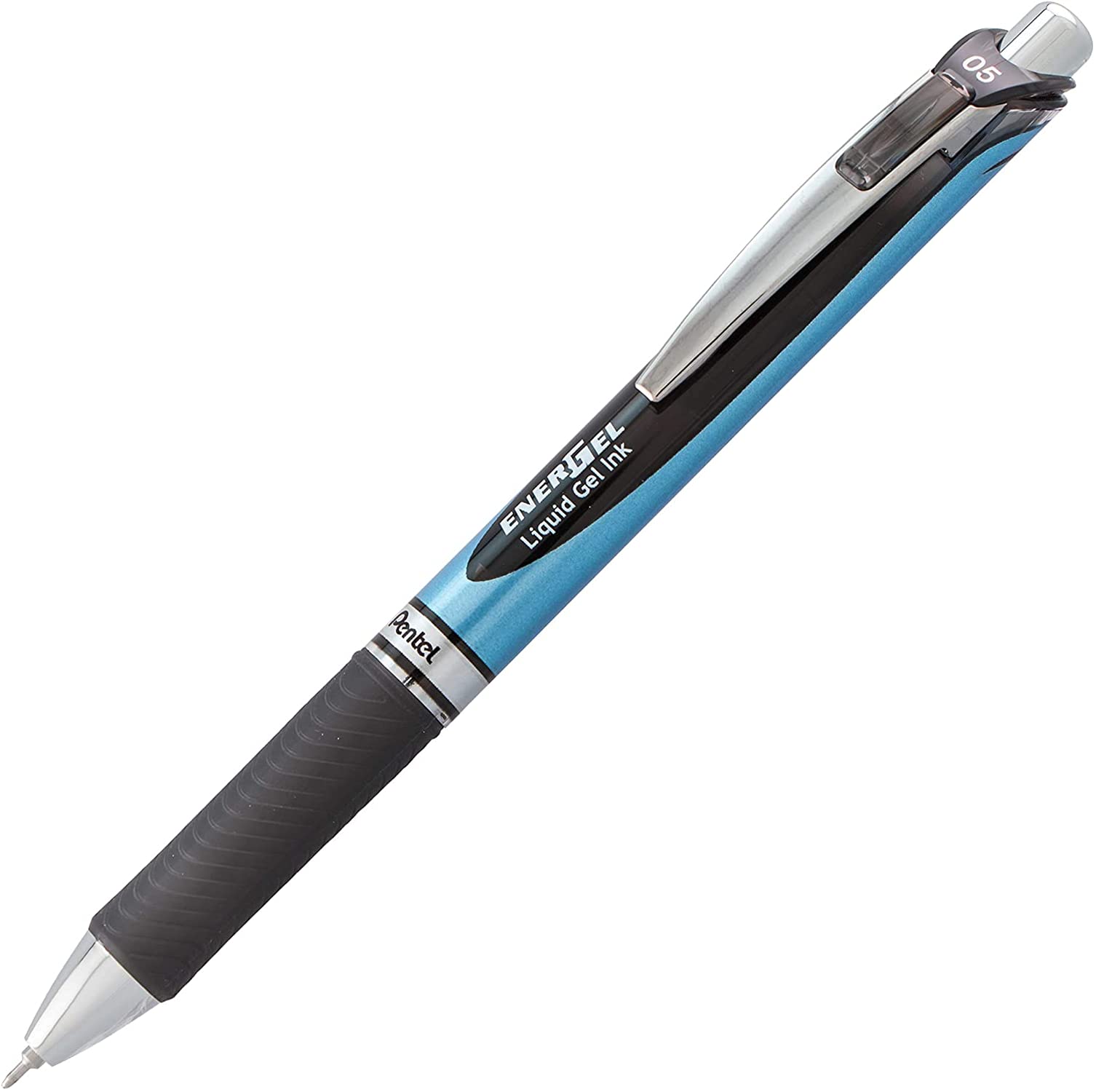 Pentel Energel 0.5 mm Rtx Retractable, 12 Pack of 6 Black & 6 Blue Ink Pens Needle Tip, Pens 0.5 mm