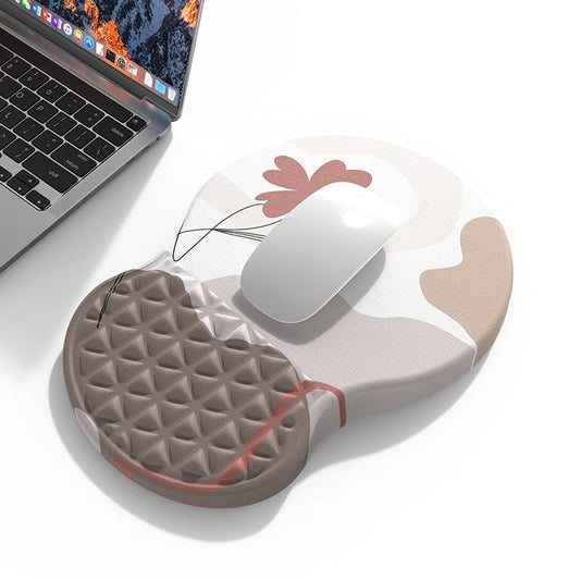 PYEDCA Floral Mouse Pad Wrist Support, Ergonomic Mouse Pad with Wrist Rest, Memory Foam & Non-Slip