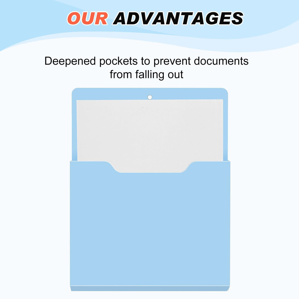 Fuutreo Magnetic Wall File Holder,6pcs,Ocean Color,Vertical-large