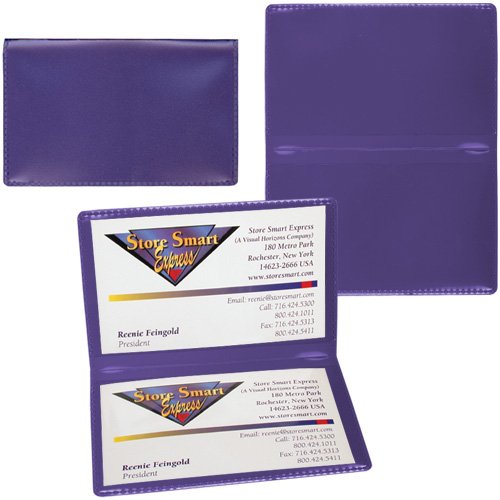 StoreSMART - Metallic Violet Folding Business Card Holders - 10 Pack - Polypropylene Plastic