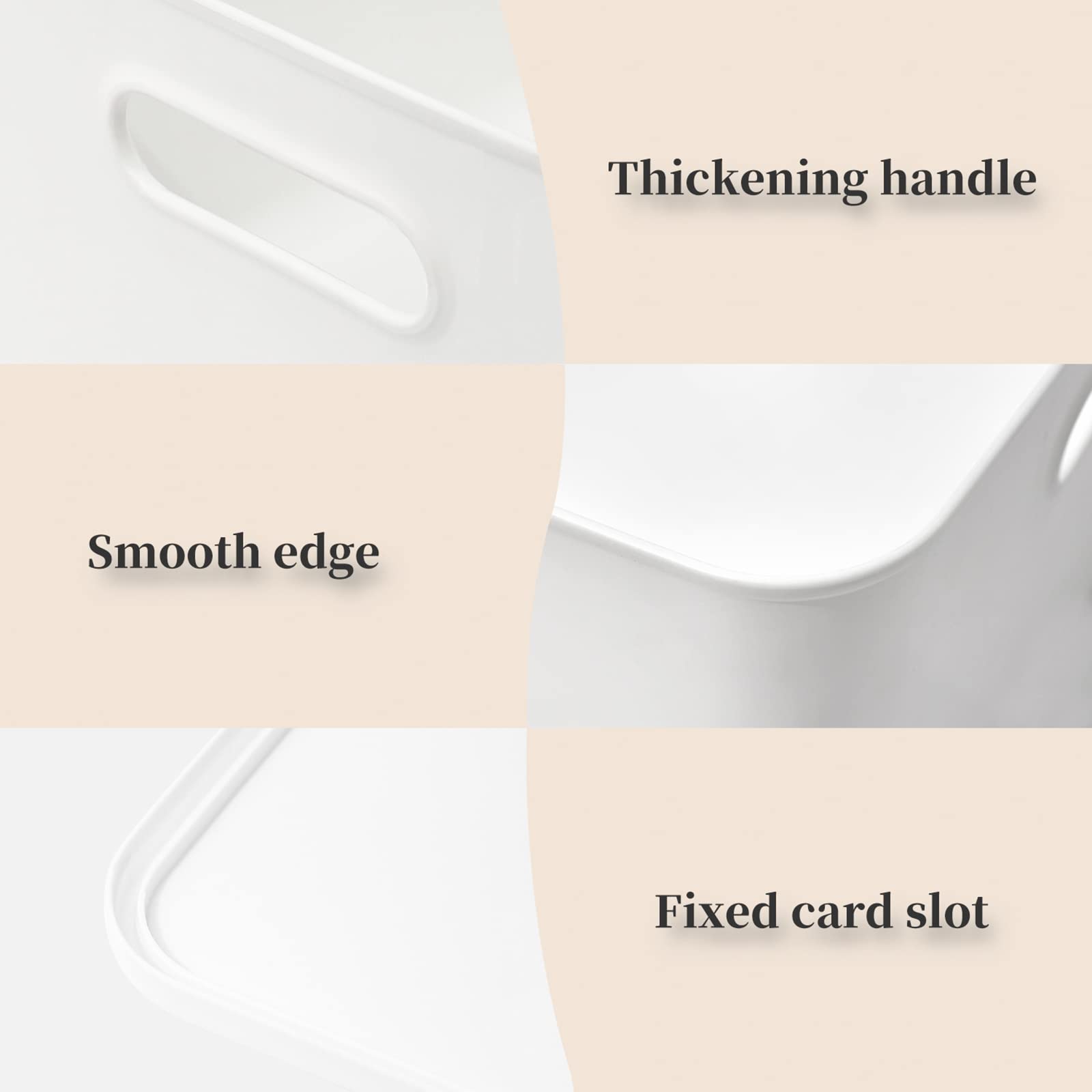 Yishyfier Plastic Storage Baskets Bins Boxes With Lids,Organizing Container White Storage Organizer