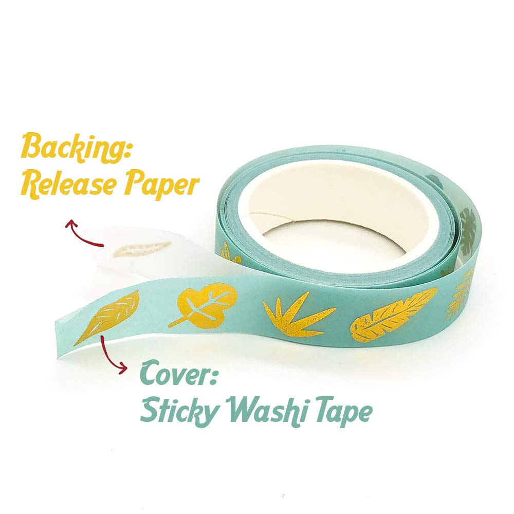 YUBBAEX Gold Washi Tape IG Style Silver Foil Masking Tape Set Decorative for Arts, DIY Crafts