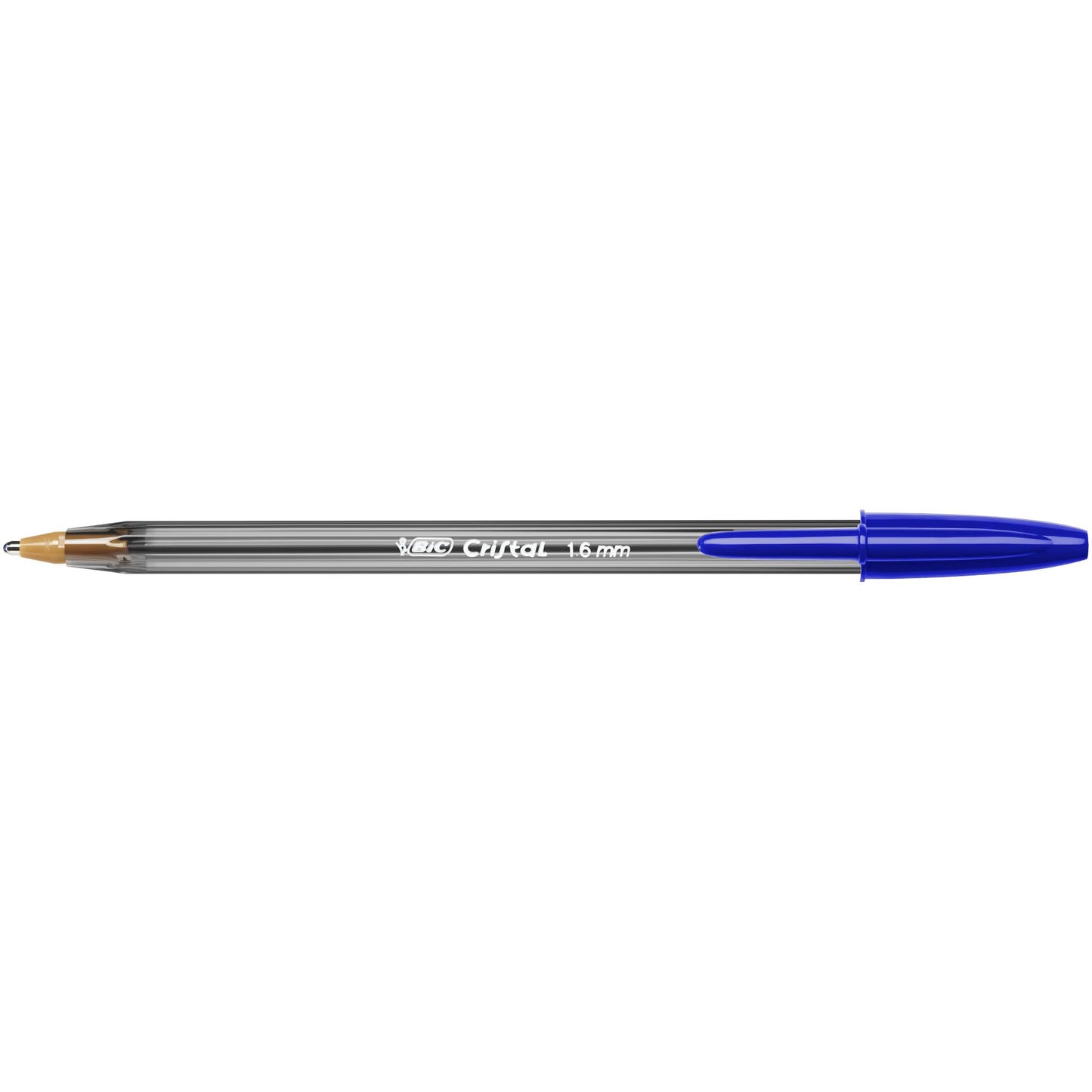 BIC Cristal Large, Wide Point Ball Ballpoint Pens, Smooth Ink Flow, Lightly Smoked Barrel, in Blue