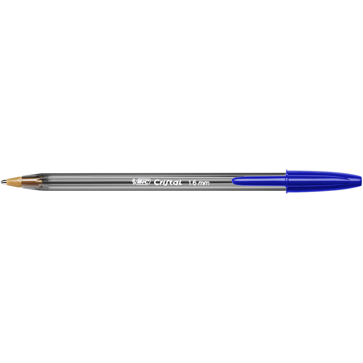 BIC Cristal Large, Wide Point Ball Ballpoint Pens, Smooth Ink Flow, Lightly Smoked Barrel, in Blue