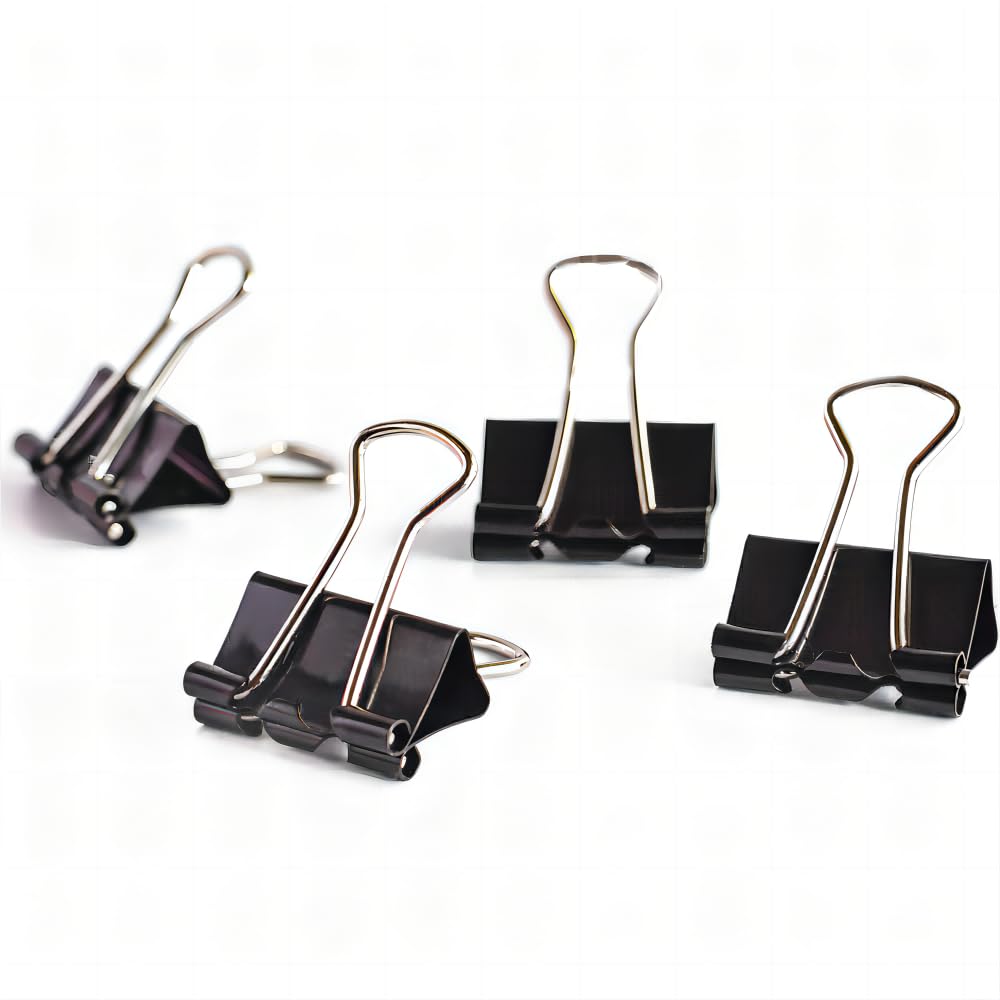 Coideal Mini Binder Clips Black, 60 Pcs 15mm Extra Small Paper Clips, 0.6 Inch Micro Metal Binder