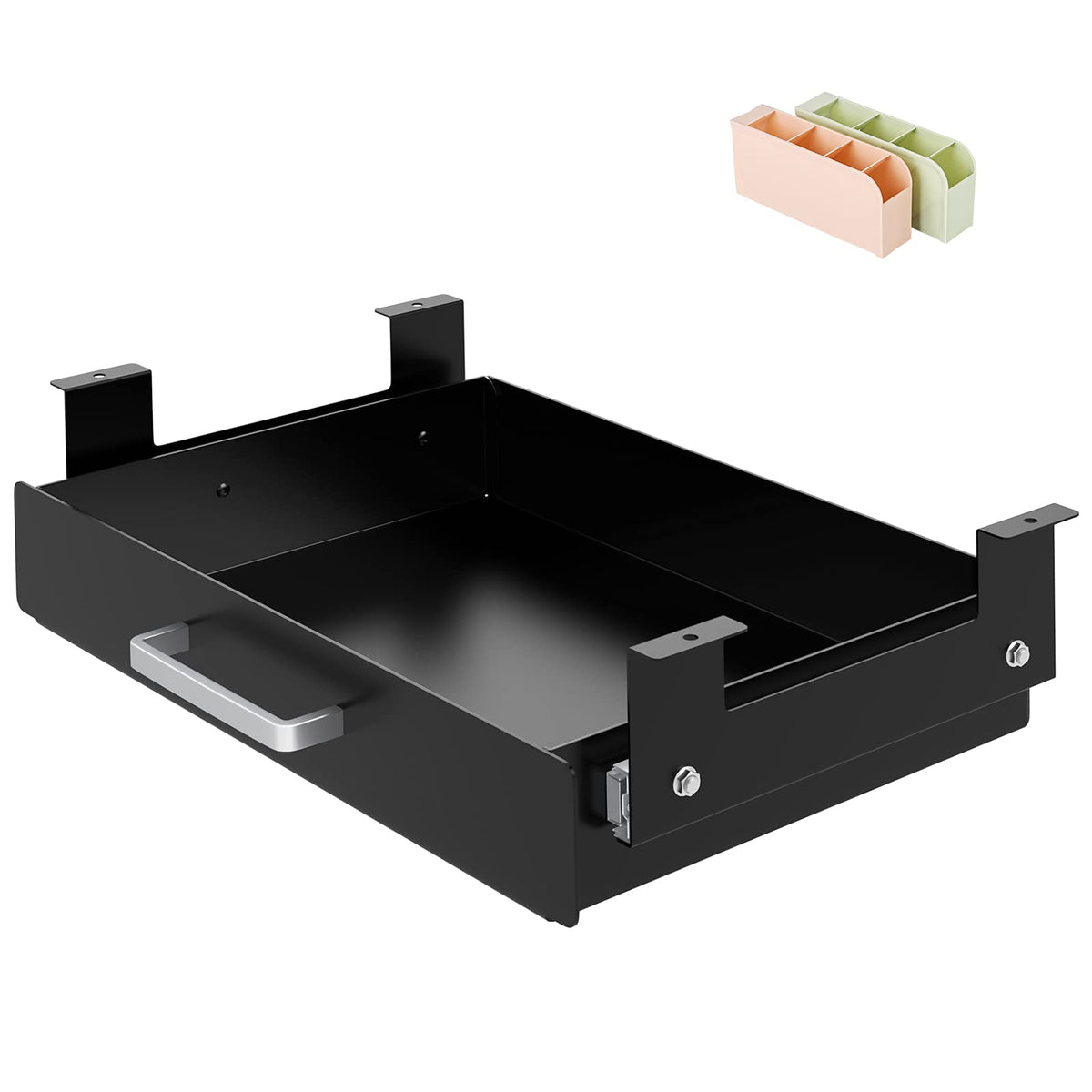 GOME Under Desk Pull-Out Drawer - Storage Organizer Office Mounted, Easy Slide-Out Pencil Drawer