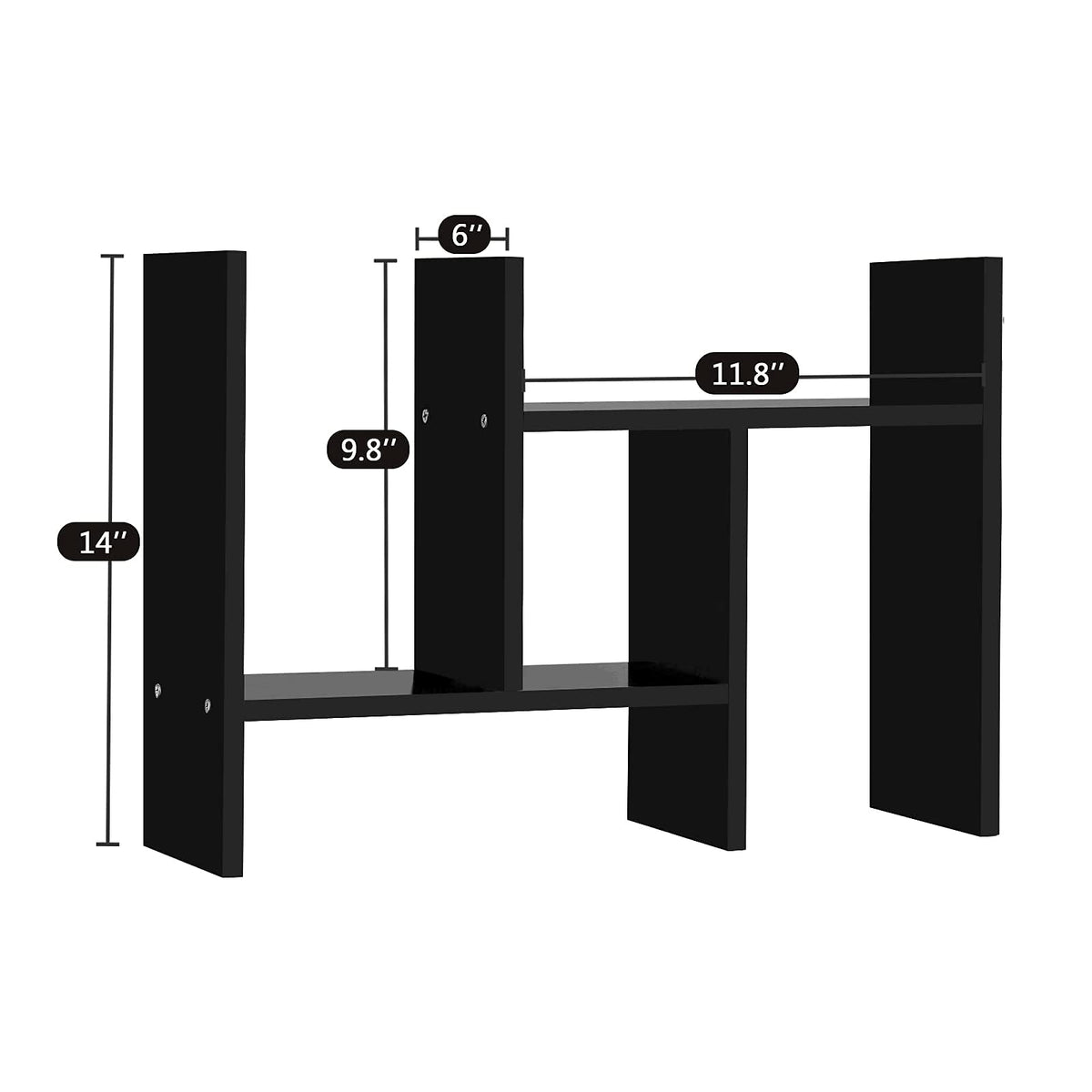 J.M.Deco Desktop Organizers and Storage for Office, Adjustable Desktop Organizer Shelf Double H
