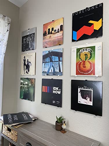 Minimalist Vinyl Record Album Wall Mount Display-10 Pack| No Wall Damage so Perfect for Apartments