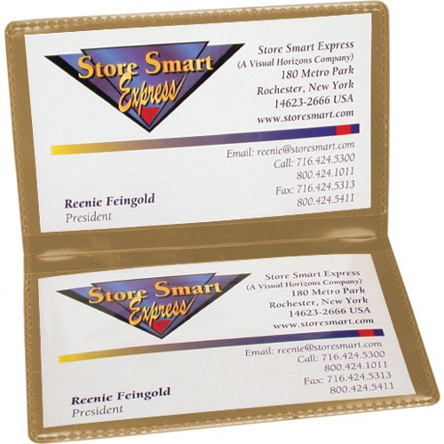 StoreSMART - Metallic Gold Folding Business Card Holders - 25 Pack - Polypropylene Plastic