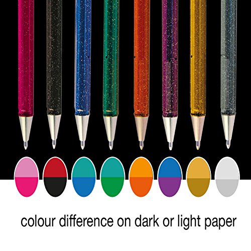 Pentel Hybrid Dual Metallic Liquid Gel Roller Pen YK110/8-M - Pack of 8 Pens in 16 Shimmering