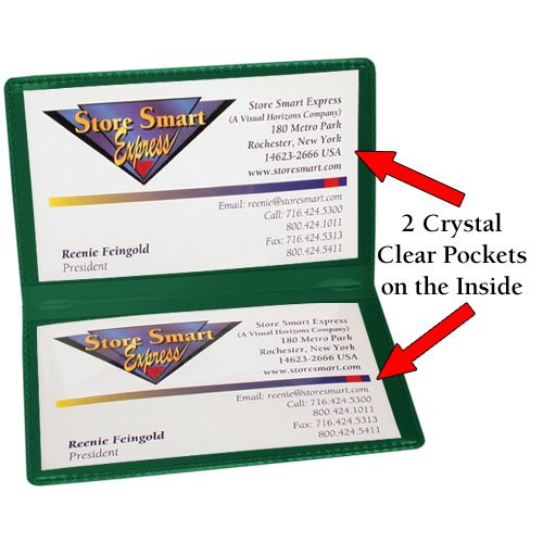 StoreSMART - Green Folding Business Card Holders - 25 Pack - Polypropylene Plastic (RPP2915G-25)