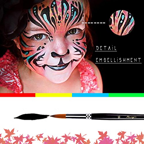 Amagic 9Pcs Pointed Round Art Paintbrush Set with Storage Container - Anti-Shedding Synthetic Nylon