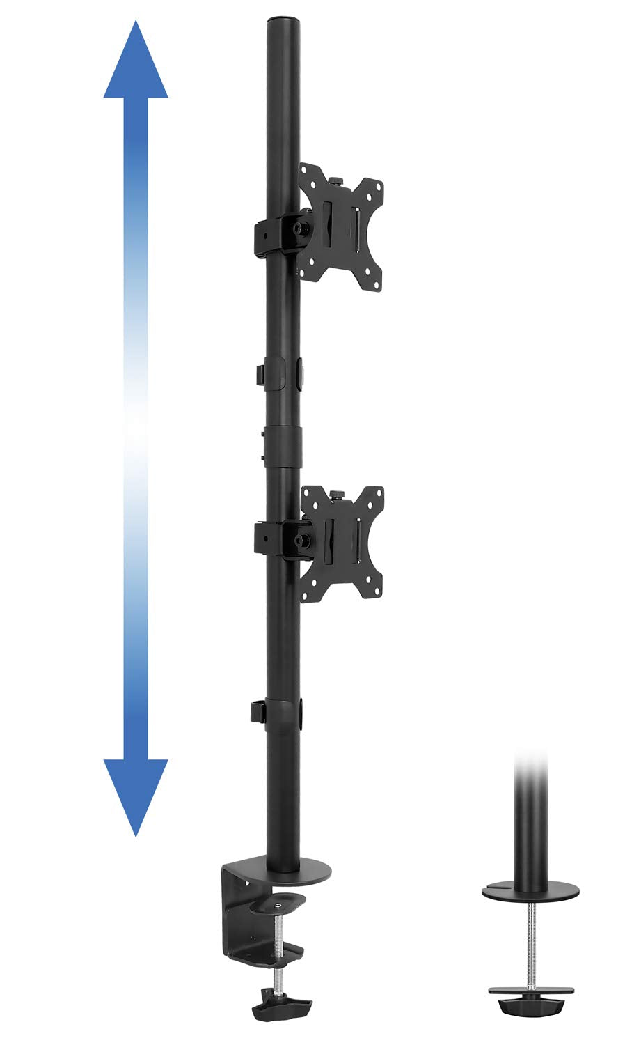 Mount-It Stacked Vertical Dual Monitor Mount for 13–32" Screens, Black