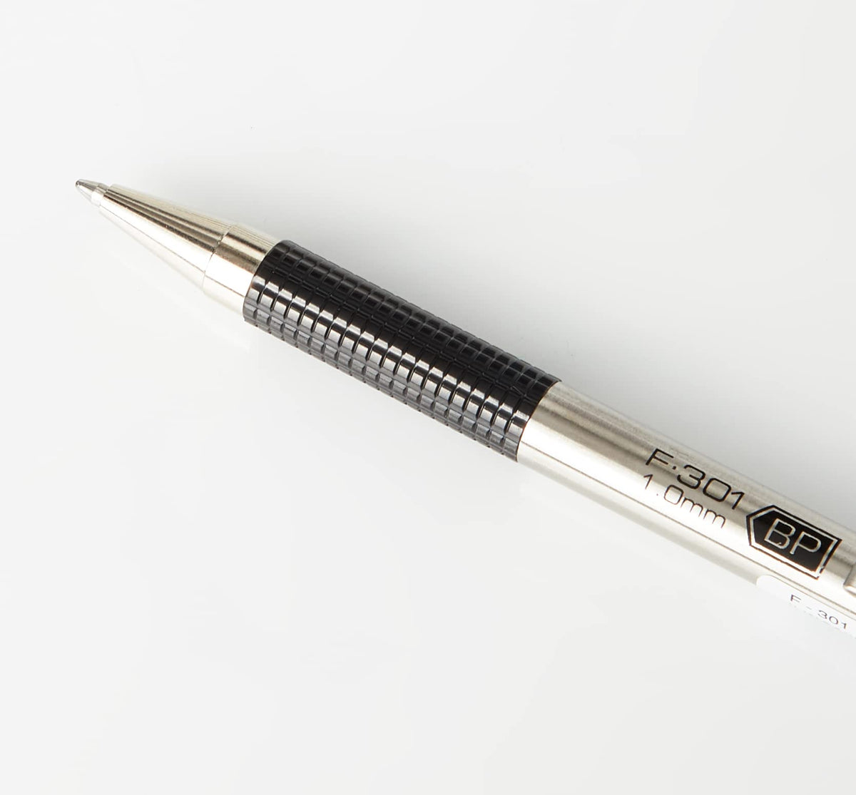 Zebra Pen 21971 1.0mm F-301 Stainless Steel Ballpoint Pen - Black