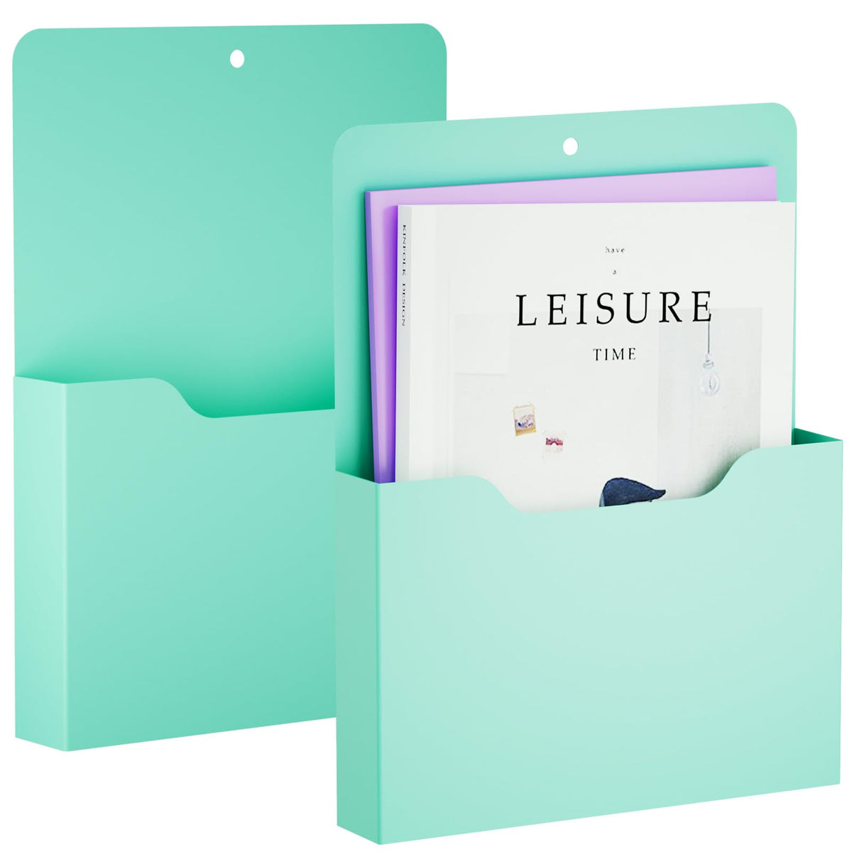 Marbrasse 2 Pack Magnetic File Holder - Paper Holder, Pocket Organizer,Hanging Wall File Organizer