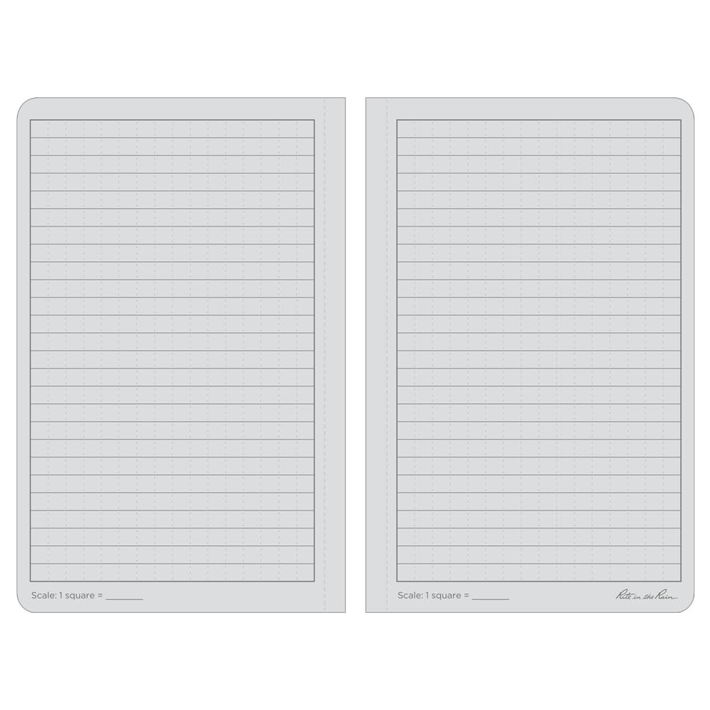 Rite in the Rain Weatherproof Soft Cover Notebook, 4.625" x 7.25", Black Cover, Universal Pattern