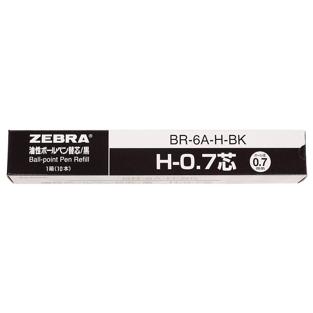 1 X Zebra oil-based ballpoint pen extra lead H-0.7mm Black (10 pieces) B-BR-6A-H-BK (japan import)