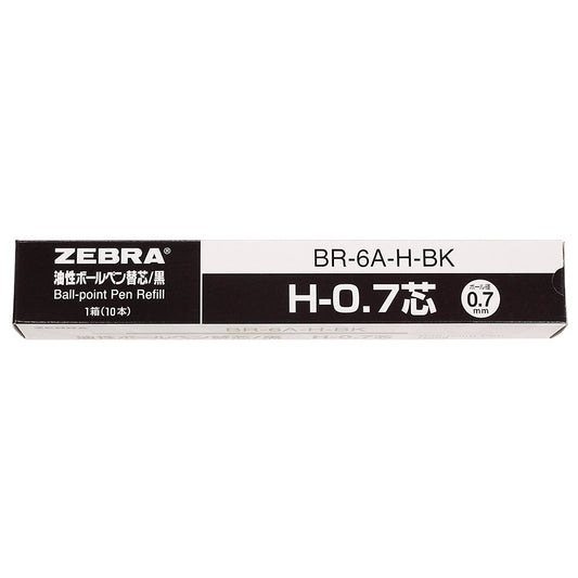 1 X Zebra oil-based ballpoint pen extra lead H-0.7mm Black (10 pieces) B-BR-6A-H-BK (japan import)