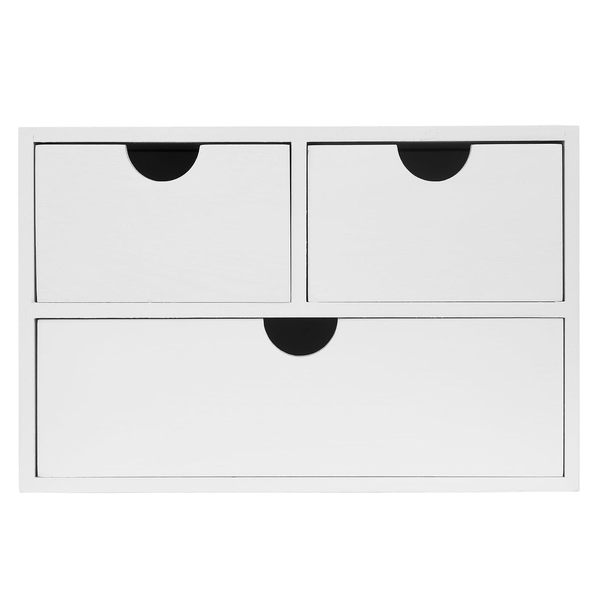 Rustic Distressed white 3-Tier Wood Desk Organizer with 3 Drawers Mini Storage Shelf For Desk