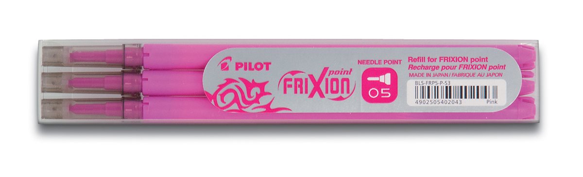 PILOT Refills for Frixion Point Rollerball 0.5 mm (Pack of 3) - Pink