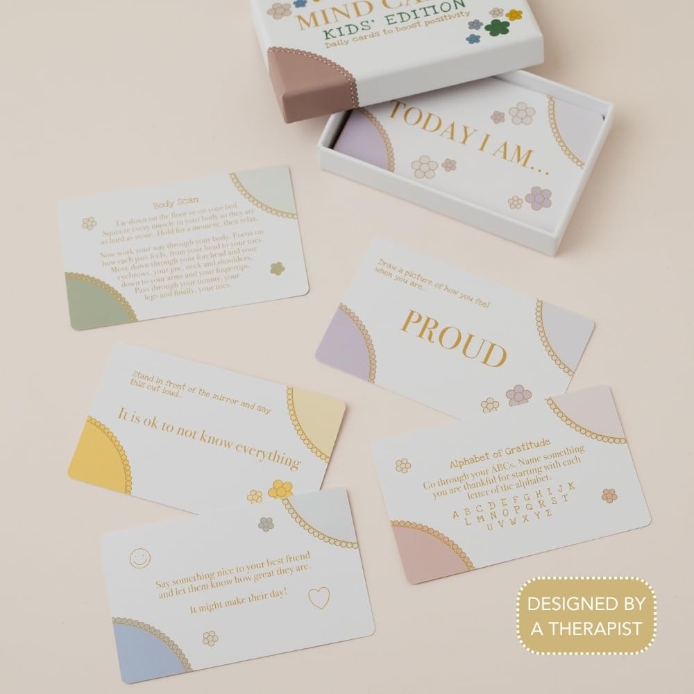 LSW London Mind Cards: Kids' Edition | 30 Daily Mindfulness & Gratitude Cards for Children | Screen