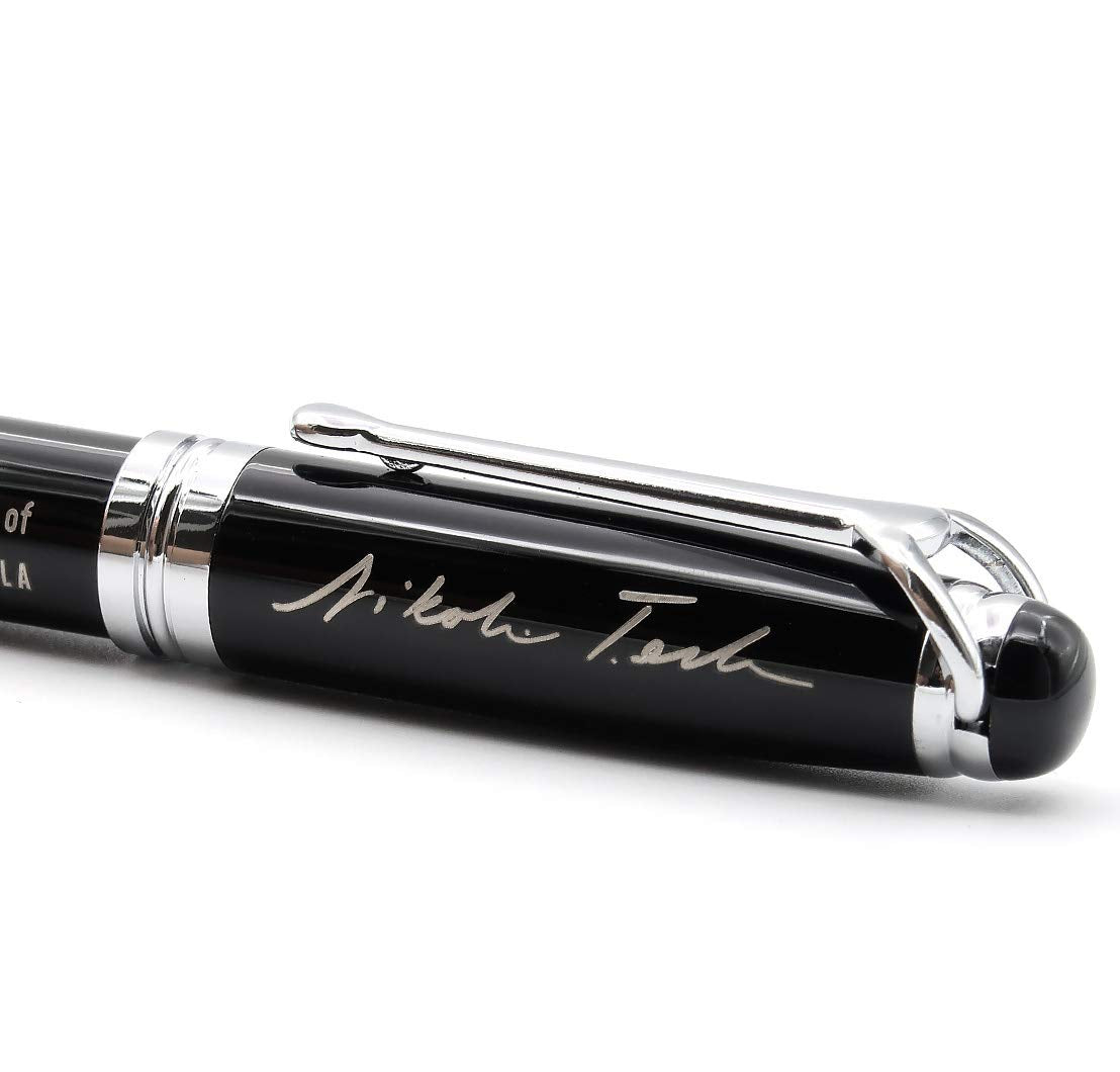 Nikola Tesla Engraved Quote Pen - To Find the Secrets of the Universe, Think in Terms of Energy