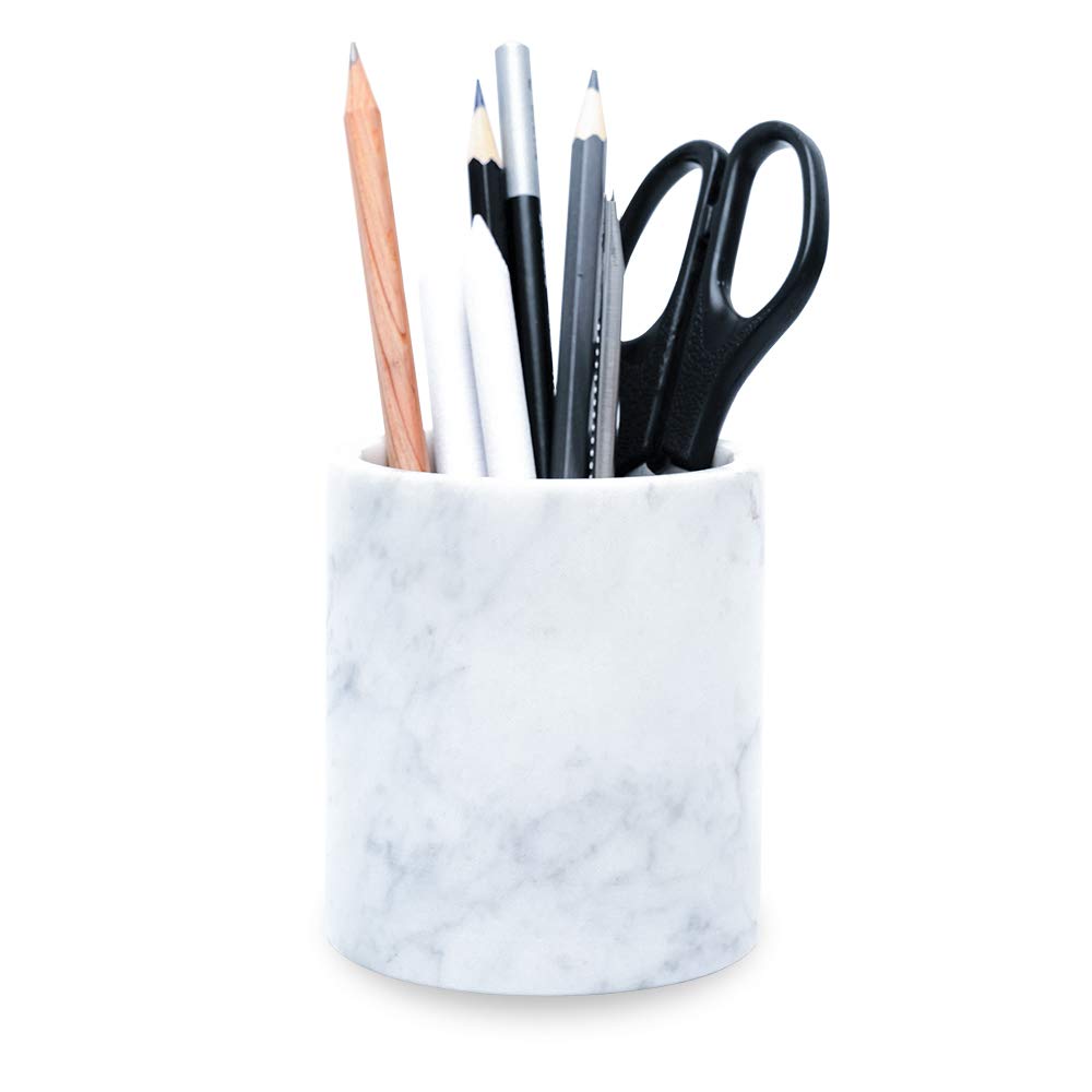 Marble Pencil Pen Holder Stand for Desk Office Organizer Makeup Brush Cup