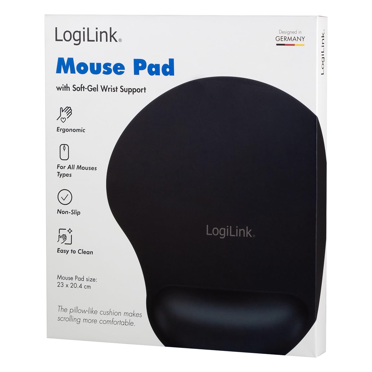 Logilink Mousepad with Gel Wrist Rest - Black
