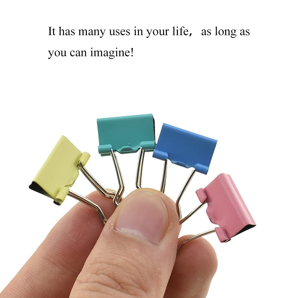 HAHIYO Binder Clips Paper Clamps Spring Steel Sturdy Mini 0.59 inches Width 0.18 Inch Capacity No