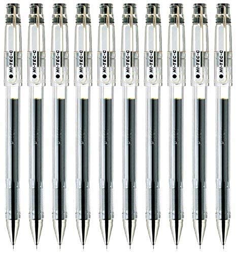 Pilot Hi-Tec-C 04 Gel Ink Pen, Ultra Fine Point 0.4mm, Black Ink, Value Set of 10