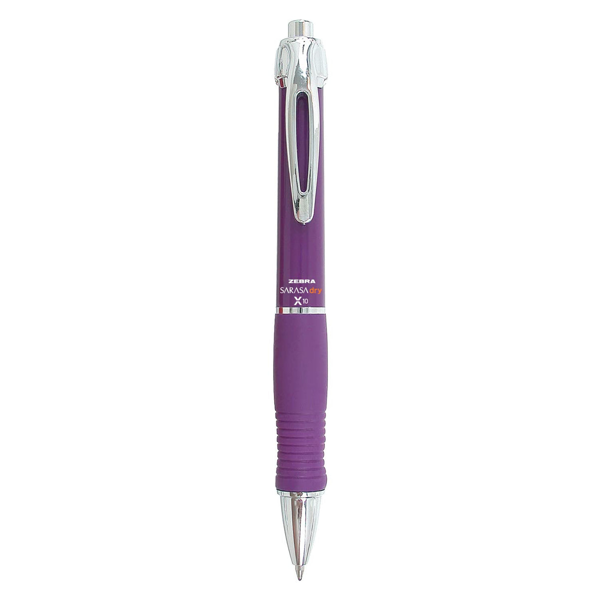 Zebra Pen GR8 Gel Pen, Retractable, Medium 0.7 mm, Violet Ink, Violet/Silver Barrel, 12/Pack