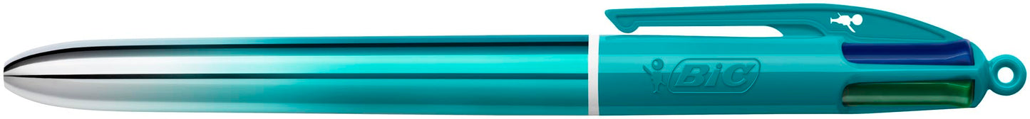 BIC 4 Colours Gradient Smooth Ink Retractable Multicoloured Ball Pen Pack of 5